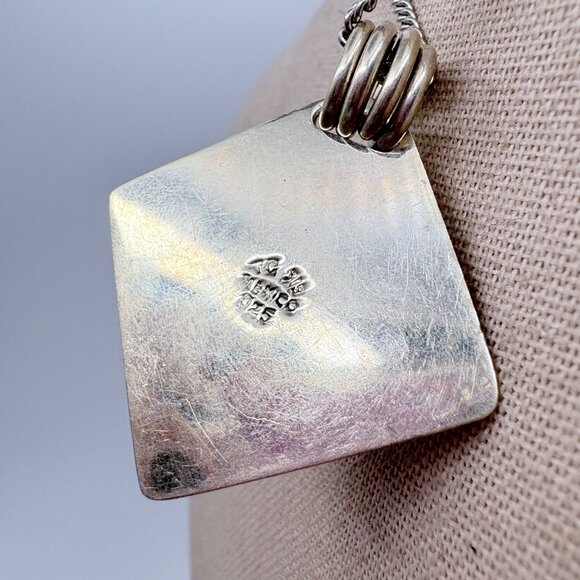 VTG Sterling Silver 925 Jasper Bezel Set Pendant Necklace Size 24" Length - Picture 7 of 16